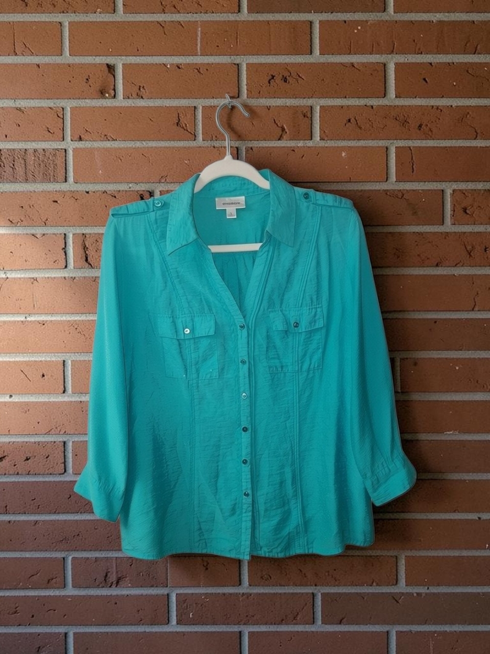 Dress Barn Teal Button-Front Women's Blouse